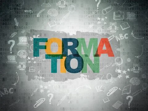Studying concept: Formation on Digital Paper background Illustrazione stock
