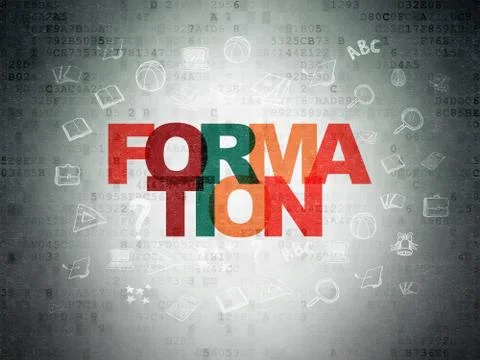 Studying concept: Formation on Digital Paper background Stock Illustration