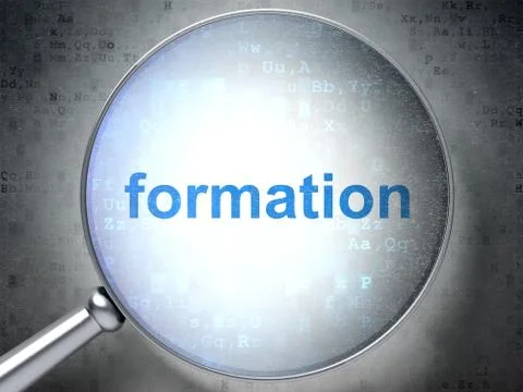 Studying concept: Formation with optical glass Illustrazione stock