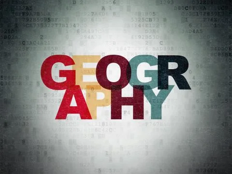 Studying concept: Geography on Digital Data Paper background イラスト素材