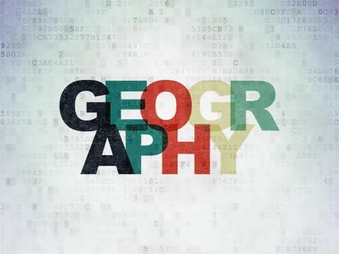 Studying concept: Geography on Digital Paper background Stock Illustration