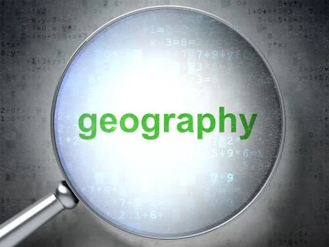 Studying concept: Geography with optical glass Иллюстрация