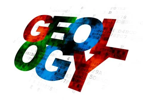 Studying concept: Geology on Digital background Stock Illustration