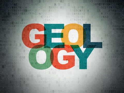 Studying concept: Geology on Digital Data Paper background Stockillustratie