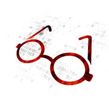 Studying concept: Glasses on Digital background 스톡 일러스트