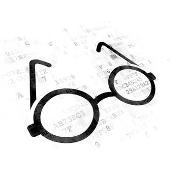 Studying concept: Glasses on Digital background イラスト素材