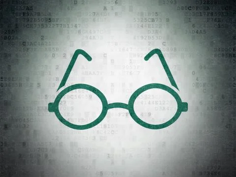 Studying concept: Glasses on Digital Paper background イラスト素材