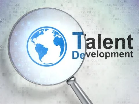 Studying concept: Globe and Talent Development with optical glass Stock-Illustration