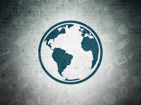 Studying concept: Globe on Digital Paper background Stock Illustration