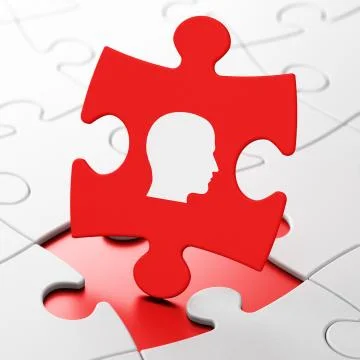 Studying concept: Head on puzzle background Stock Illustration