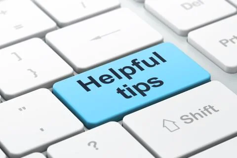 Studying concept: Helpful Tips on computer keyboard background イラスト素材