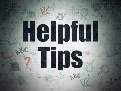 Studying concept: Helpful Tips on Digital Data Paper background Illustrazione stock