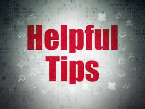 Studying concept: Helpful Tips on Digital Data Paper background Stock Illustration