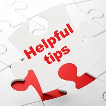 Studying concept: Helpful Tips on puzzle background Illustrazione stock