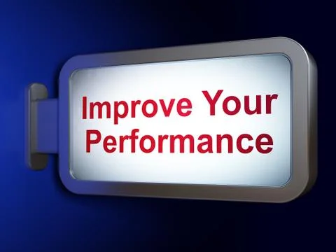 Studying concept: Improve Your Performance on billboard background Illustrazione stock