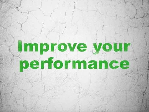 Studying concept: Improve Your Performance on wall background Illustrazione stock