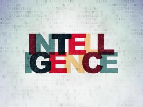 Studying concept: Intelligence on Digital Data Paper background Stock Illustration
