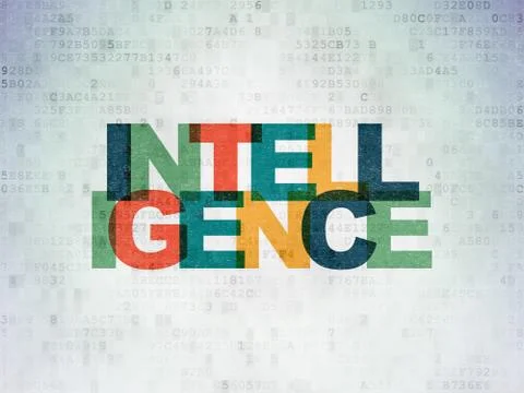 Studying concept: Intelligence on Digital Data Paper background Stock Illustration