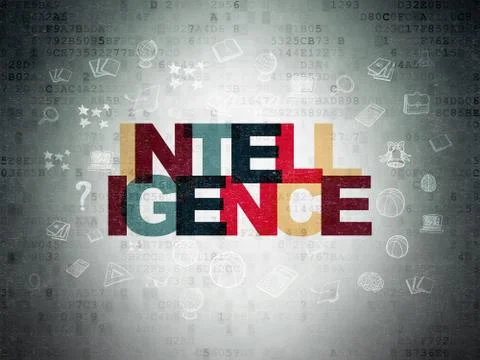 Studying concept: Intelligence on Digital Data Paper background Stock Illustration