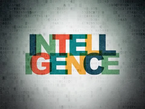 Studying concept: Intelligence on Digital Paper background Stock Illustration