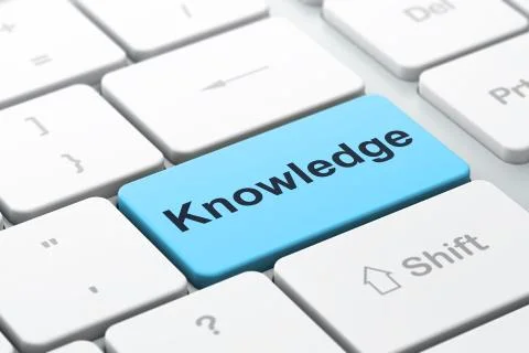 Studying concept: Knowledge on computer keyboard background イラスト素材