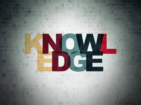 Studying concept: Knowledge on Digital Data Paper background Illustrazione stock