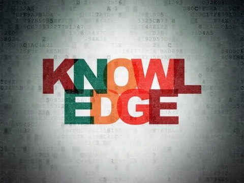 Studying concept: Knowledge on Digital Data Paper background Illustrazione stock