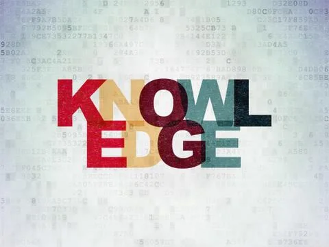 Studying concept: Knowledge on Digital Data Paper background Illustrazione stock