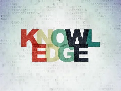 Studying concept: Knowledge on Digital Paper background Stock Illustration