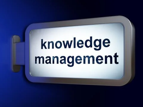 Studying concept: Knowledge Management on billboard background イラスト素材