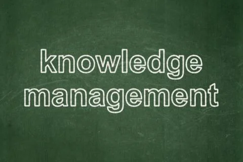 Studying concept: Knowledge Management on chalkboard background イラスト素材