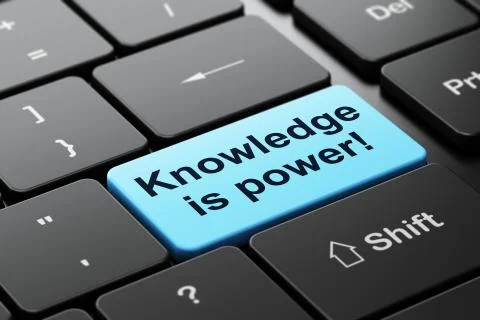 Studying concept: Knowledge Is power! on computer keyboard background イラスト素材