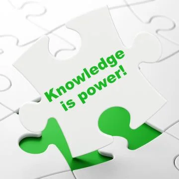 Studying concept: Knowledge Is power! on puzzle background 스톡 일러스트