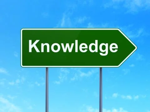 Studying concept: Knowledge on road sign background Stock Illustration