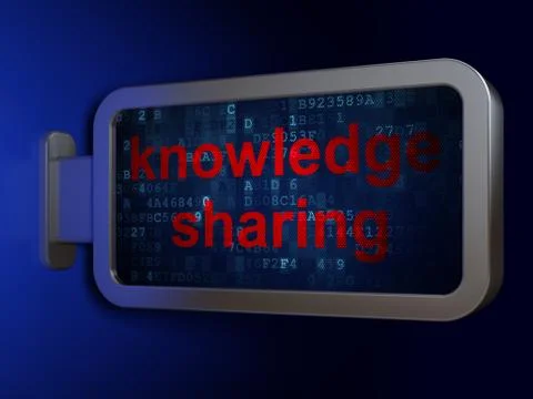 Studying concept: Knowledge Sharing on billboard background 스톡 일러스트