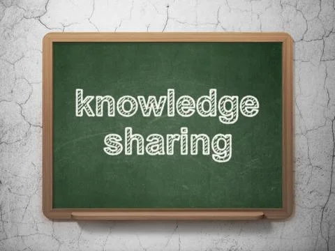Studying concept: Knowledge Sharing on chalkboard background Stock Illustration