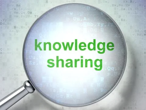 Studying concept: Knowledge Sharing with optical glass Stock Illustration