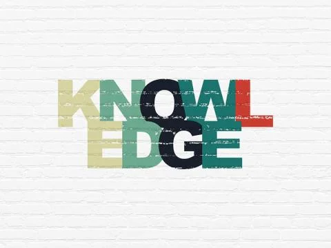 Studying concept: Knowledge on wall background イラスト素材