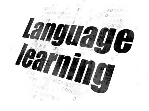 Studying concept: Language Learning on Digital background Stockillustratie