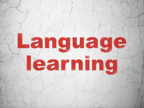 Studying concept: Language Learning on wall background Illustrazione stock