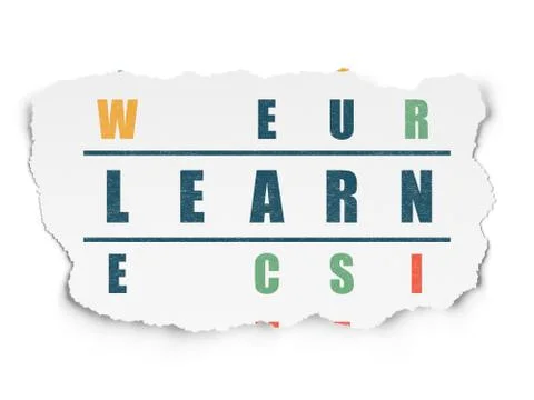 Studying concept: Learn in Crossword Puzzle Illustrazione stock
