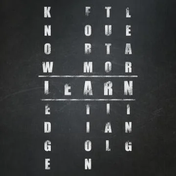 Studying concept: Learn in Crossword Puzzle Illustrazione stock