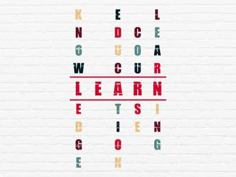 Studying concept: Learn in Crossword Puzzle Stockillustratie