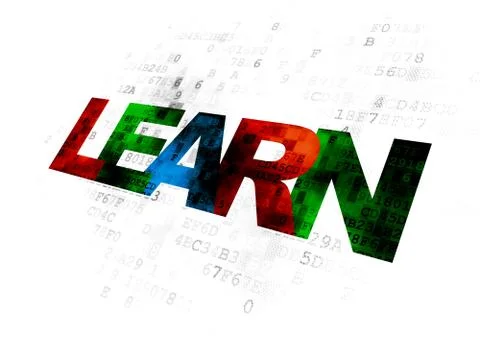 Studying concept: Learn on Digital background Stock Illustration