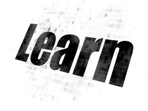 Studying concept: Learn on Digital background 스톡 일러스트