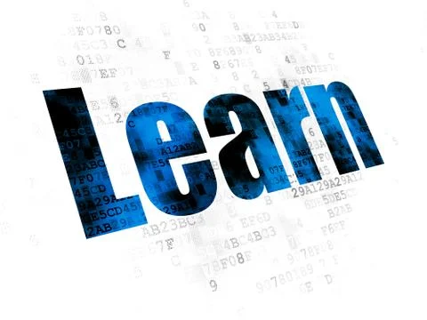 Studying concept: Learn on Digital background Stock Illustration
