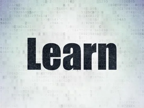 Studying concept: Learn on Digital Data Paper background Stockillustratie