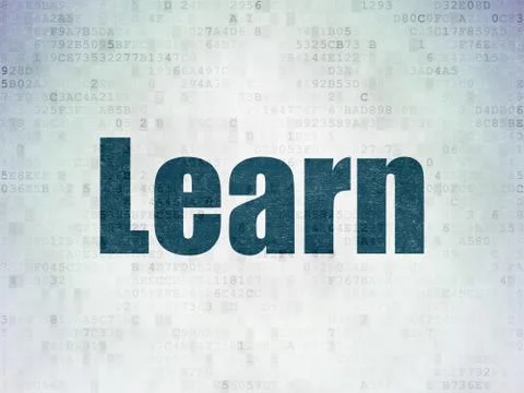 Studying concept: Learn on Digital Data Paper background 库存插图