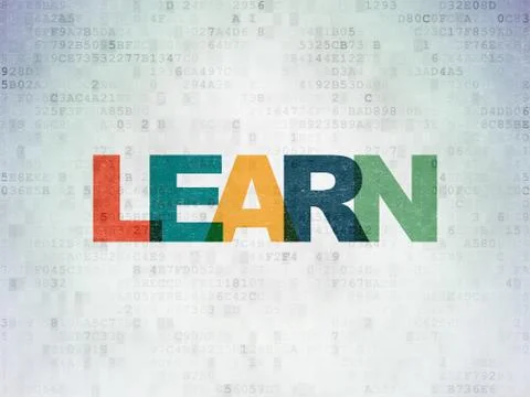 Studying concept: Learn on Digital Data Paper background Stock Illustration