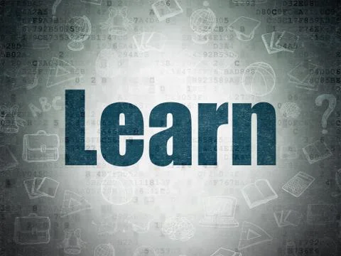 Studying concept: Learn on Digital Data Paper background イラスト素材